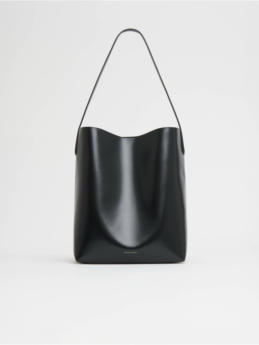 Mansur Gavriel Everyday Cabas Bag - Black with Tan Interior - Spazzolato Leather